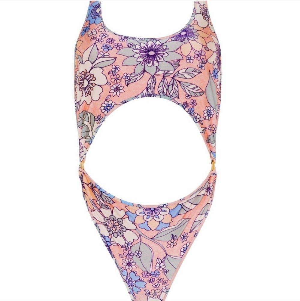 NWOT TRIANGL Sophia One Piece Floral Cut Out swimsuit size Xsmal New without … - Picture 3 of 14